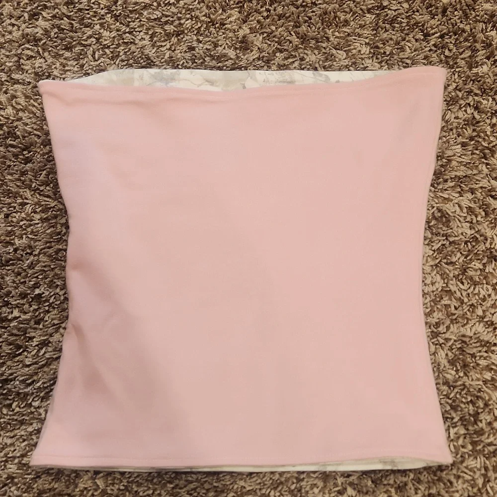 Hollister Cream and Taup Leaf Accent Tube Top - Picture 3 of 4